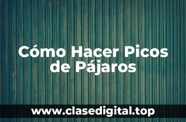 Cómo Hacer Picos de Pájaros