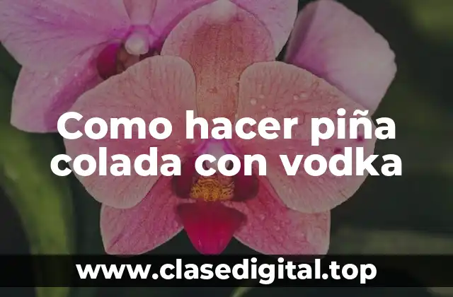 Como hacer piña colada con vodka