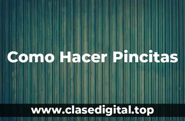 Como Hacer Pincitas