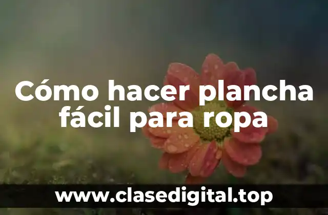 Cómo hacer plancha fácil para ropa