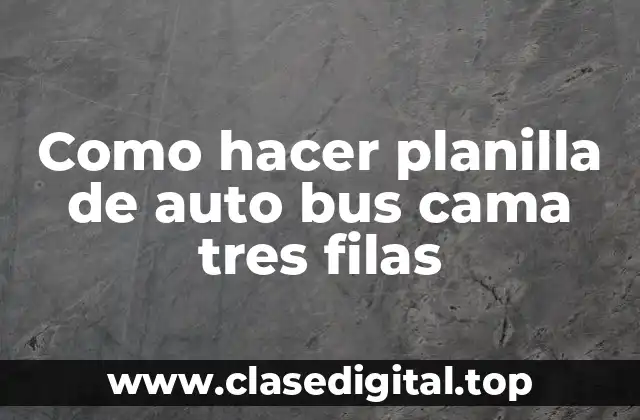 ¿Qué es una planilla de auto bus cama tres filas?