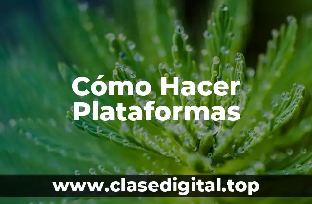 Cómo Hacer Plataformas