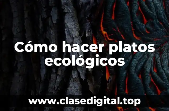 Cómo hacer platos ecológicos