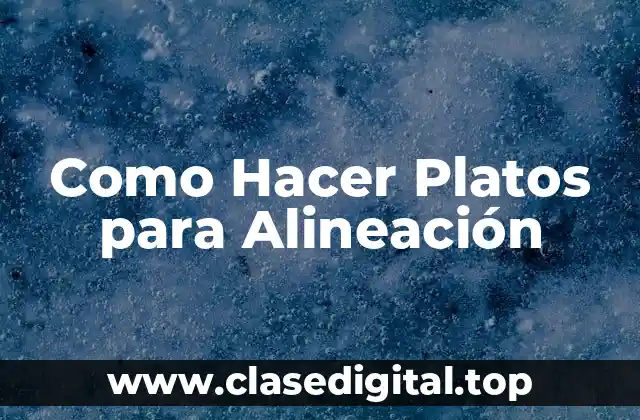 Como Hacer Platos para Alineación