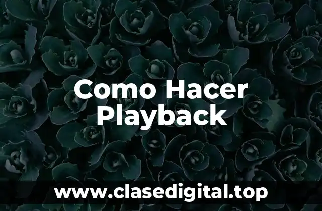 Como Hacer Playback