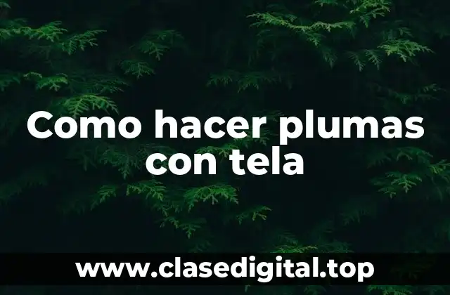 Como hacer plumas con tela