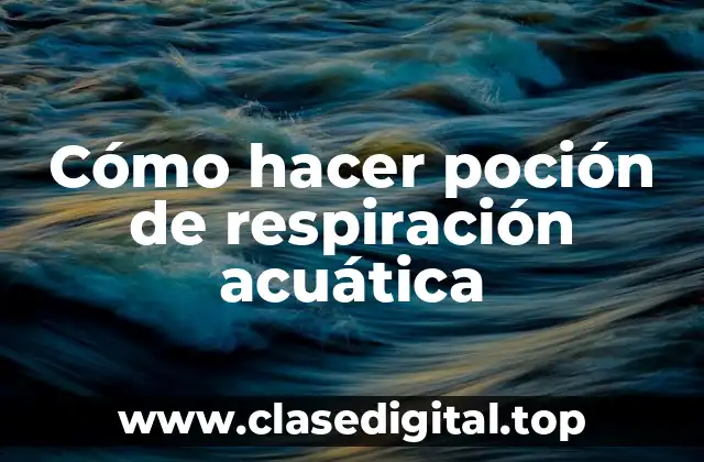 Cómo hacer poción de respiración acuática