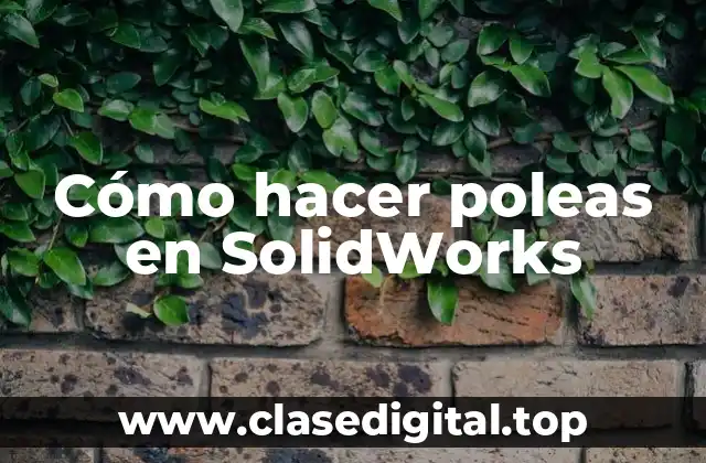 Cómo hacer poleas en SolidWorks