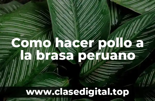 Como hacer pollo a la brasa peruano