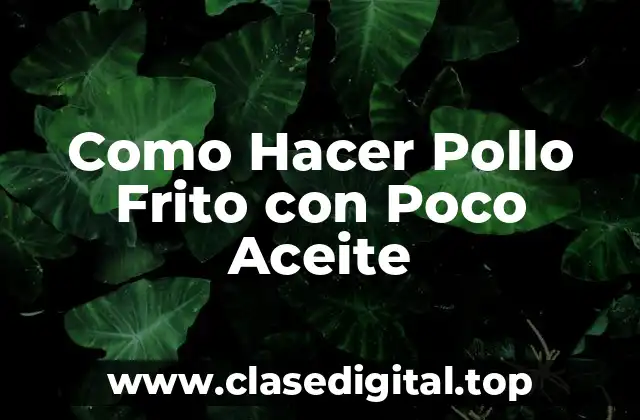 ¿Qué es el Pollo Frito con Poco Aceite?