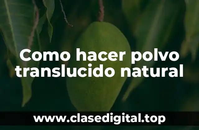 Como hacer polvo translucido natural