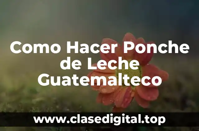 Como Hacer Ponche de Leche Guatemalteco