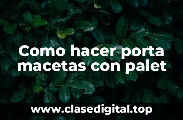 Porta macetas con palet, ¿qué es y para qué sirve?