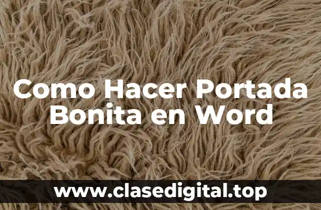 Como Hacer Portada Bonita en Word