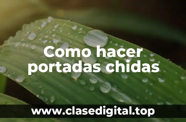 Como hacer portadas chidas