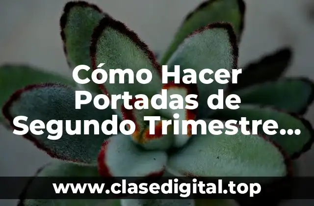 Cómo Hacer Portadas de Segundo Trimestre en el Cuaderno