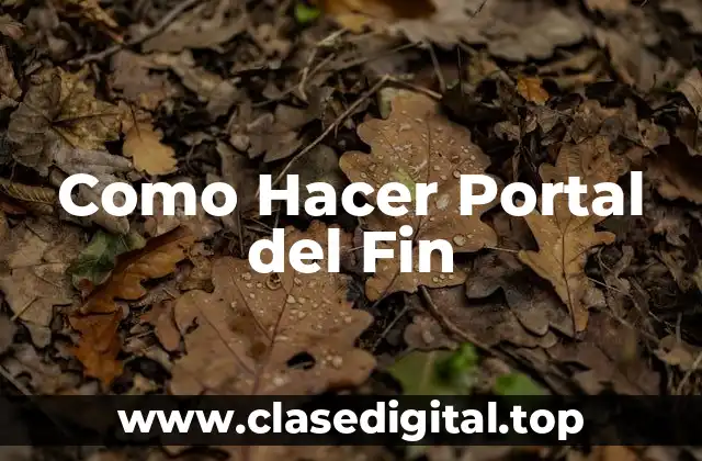 Como Hacer Portal del Fin