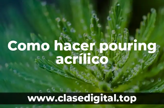 Como hacer pouring acrílico