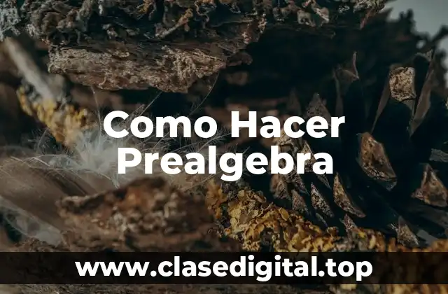 Como Hacer Prealgebra