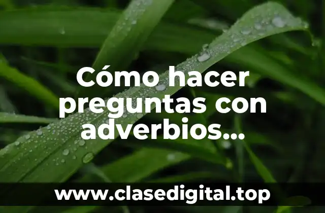 Cómo hacer preguntas con adverbios frecuentes en inglés