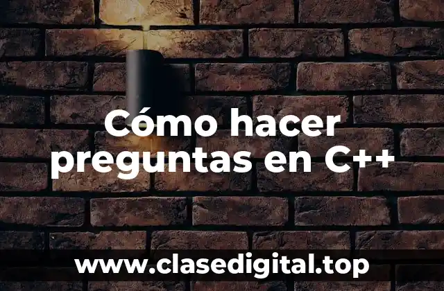 Cómo hacer preguntas en C++