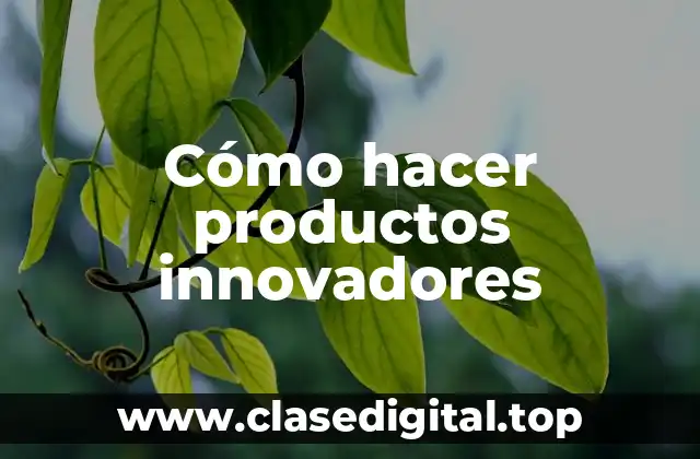 Cómo hacer productos innovadores