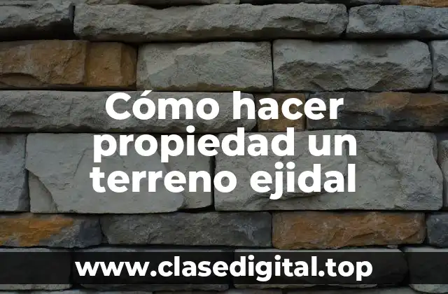 Cómo hacer propiedad un terreno ejidal