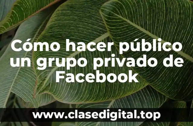 Cómo hacer público un grupo privado de Facebook
