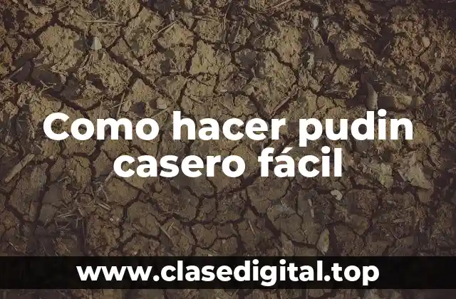 ¿Qué es un pudin casero fácil y para qué sirve?