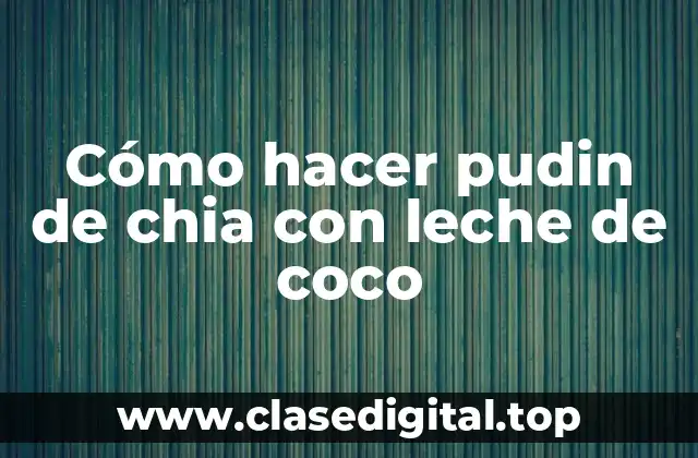 ¿Qué es el pudin de chia con leche de coco?