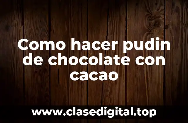 Como hacer pudin de chocolate con cacao