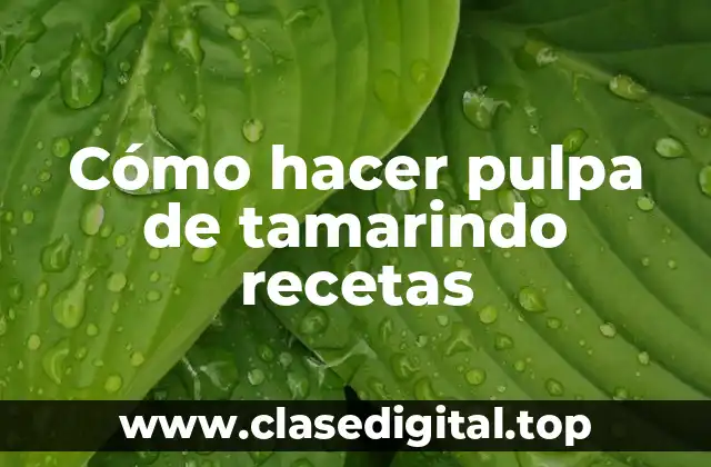 Cómo hacer pulpa de tamarindo recetas