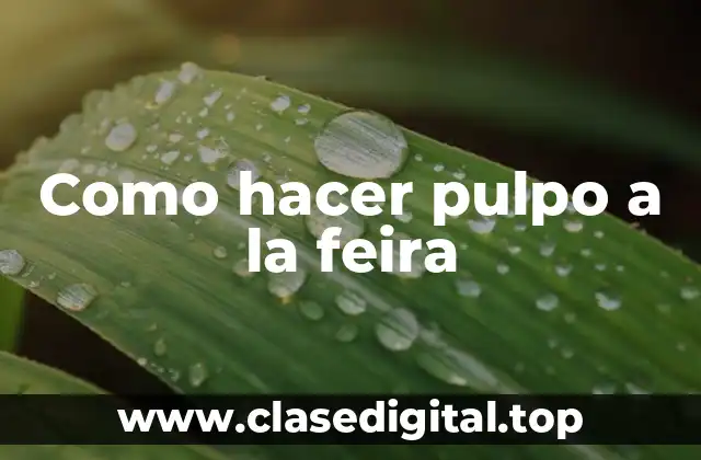 Como hacer pulpo a la feira