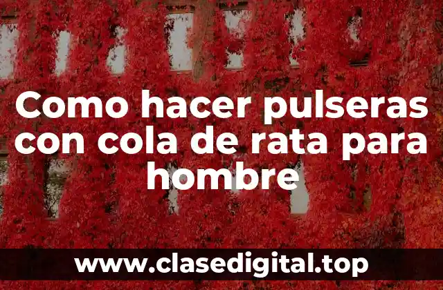 Como hacer pulseras con cola de rata para hombre