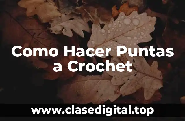 Como Hacer Puntas a Crochet