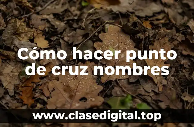 Cómo hacer punto de cruz nombres