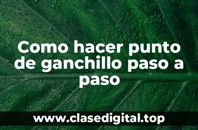 Como hacer punto de ganchillo paso a paso