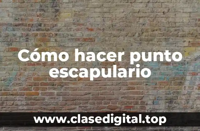 Cómo hacer punto escapulario