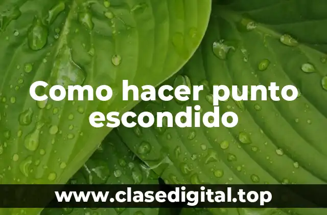 Como hacer punto escondido