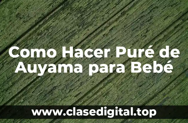 Como Hacer Puré de Auyama para Bebé
