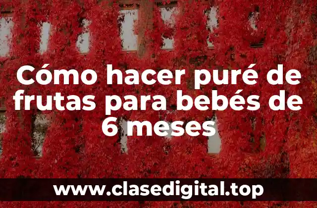 Cómo hacer puré de frutas para bebés de 6 meses