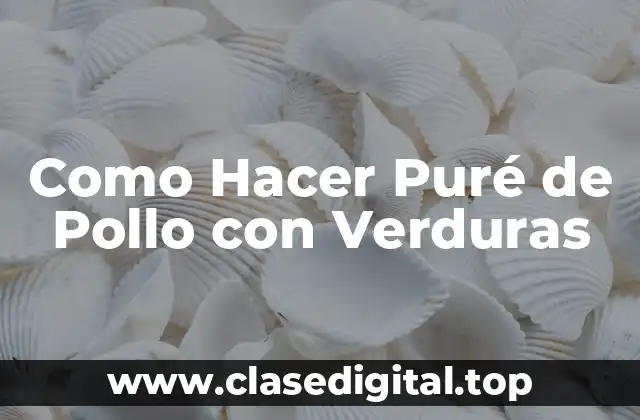 Como Hacer Puré de Pollo con Verduras