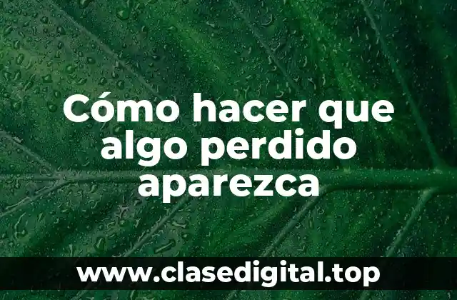 Cómo hacer que algo perdido aparezca