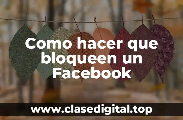 Como hacer que bloqueen un Facebook