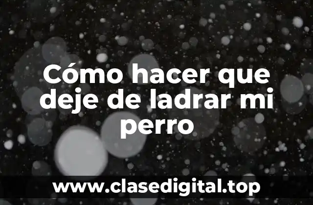 Cómo hacer que deje de ladrar mi perro