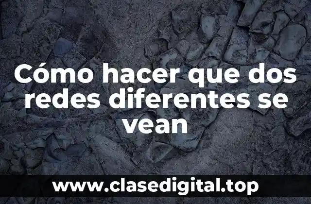 Cómo hacer que dos redes diferentes se vean