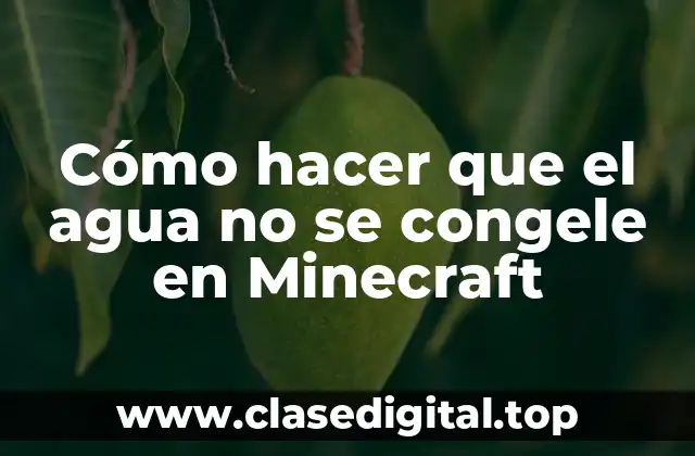 Cómo hacer que el agua no se congele en Minecraft