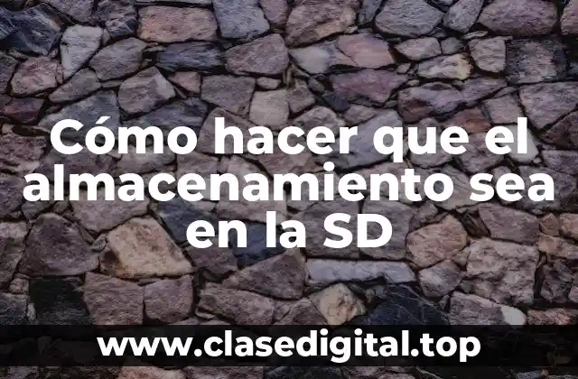 Almacenamiento en la tarjeta SD
