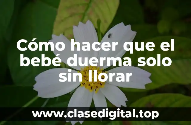 Cómo hacer que el bebé duerma solo sin llorar