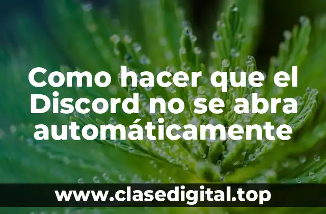 ¿Qué es Discord y cómo se configura para abrirse automáticamente?